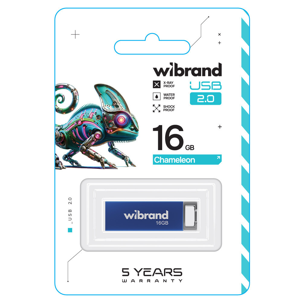 Флешка flash Wibrand USB 2.0 Chameleon 16Gb Blue WI2.0 / CH16U6U Одеса - фото 2
