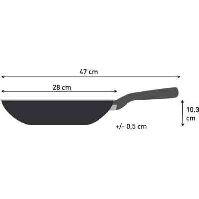 Сковорода Tefal ВОК Halo 28 см, алюміній, бакеліт, сірий (C3121953) Винница