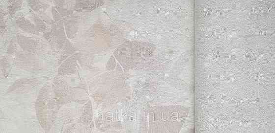 Шпалери вінілові на флізеліні Grandeco Time метрові квіти листя бежеві коричневі білі Київ