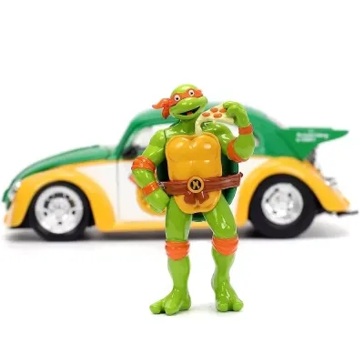 Машина Jada металлическая Черепашки-Ниндзя Фольксваген Битл (1959) с фигуркой Микеланджело, 1:24 (253285002) Винница - изображение 5