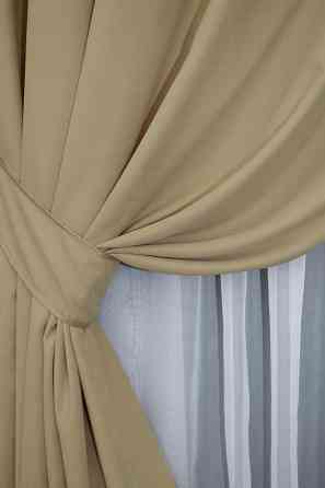 Комплект штор на люверсах VR-Textil Микровелюр SPARTA № 1192ш 150х270 см 2 шт Бежевый (37-0162) Киев