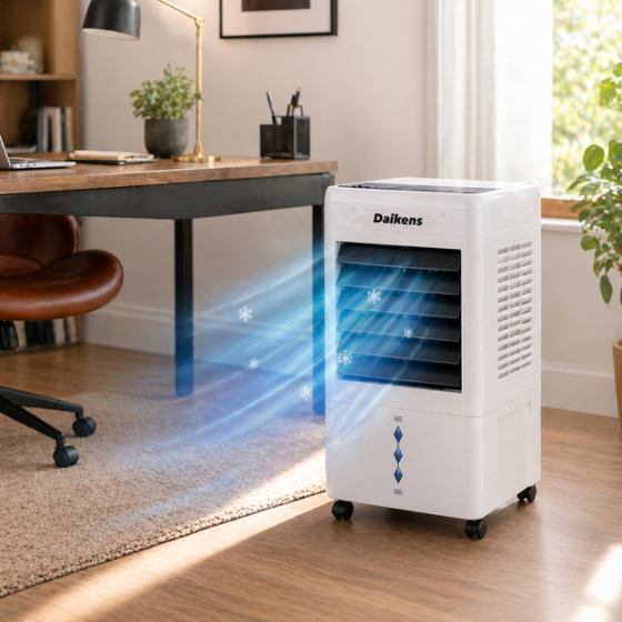 Охладитель воздуха напольный Daikens 3800W 8л + увлажнитель + вентилятор Белый Киев
