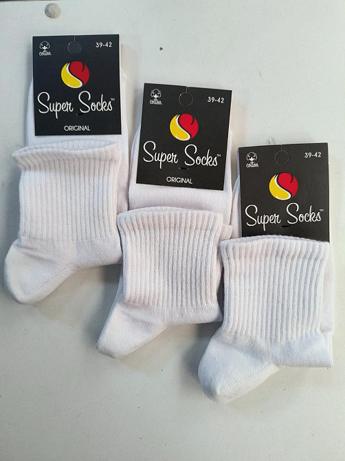 Набор мужских спортивных носков (6 шт в уп) средние по высоте белого цвета Super Socks MS6 Киев - изображение 4