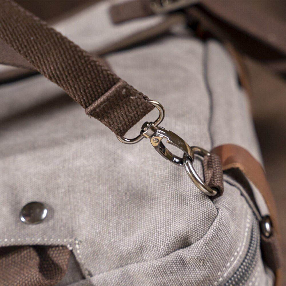 Сумка-трансофрмер текстильная большая Vintage 20151 Серая Киев - изображение 10