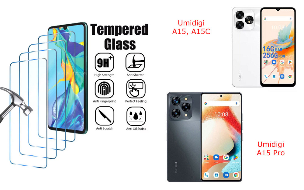 Захисне скло ArmorGlass для Umidigi A15, A15C, A15 Pro – стійке до подряпин та ударів Київ - фото 1