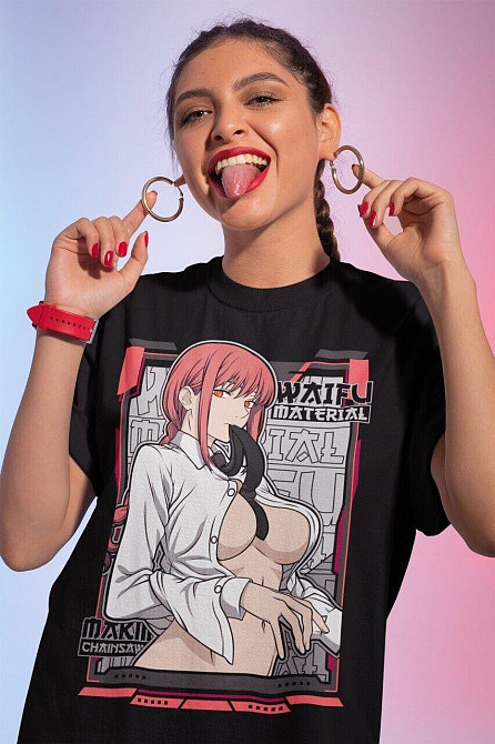 Футболка для хлопчика з аніме принтом Людина-бензопила оверсайз (зріст від 165 до 180) Чорний AnimeJ0096m Дніпро - фото 1