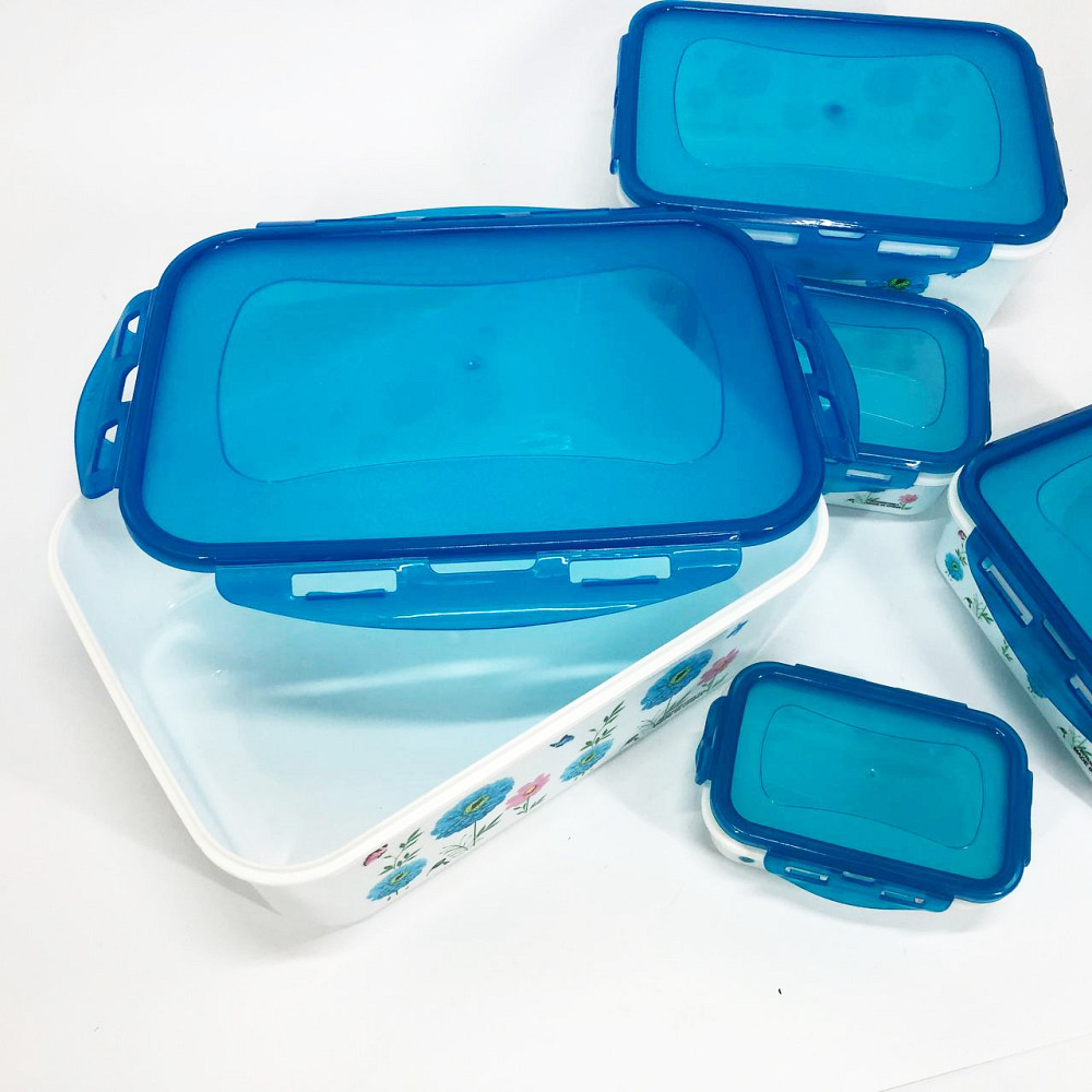 Набор контейнеров UNIQUE UN-1514 5шт. Цвет: голубой ZO-53 Львов - изображение 2