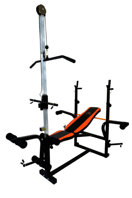 Скамья для жима с тягой + Штанга 50 кг + Металлические гантели 2 по 16 кг Гантели, гири, штанги и диски Киев - изображение 5