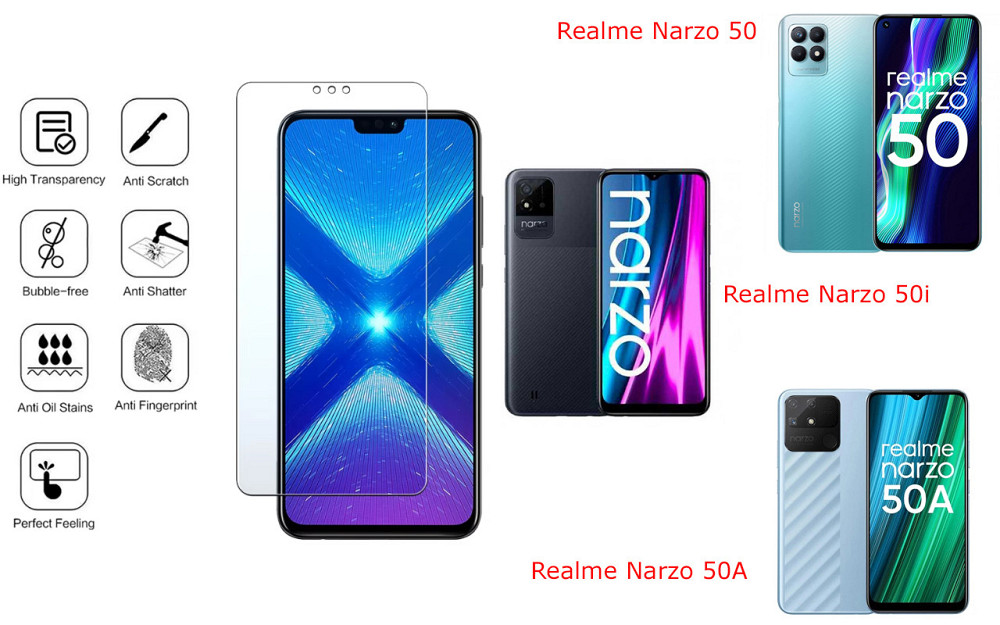 Защитное стекло NeoGlass для Realme Narzo 50, Narzo 50i, Narzo 50A – ультрапрозрачное и устойчивое Киев - изображение 4