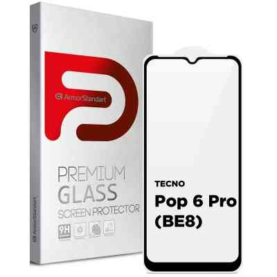 Стекло защитное Armorstandart Full Glue TECNO Pop 6 Pro (BE8) Black (ARM64794) Винница
