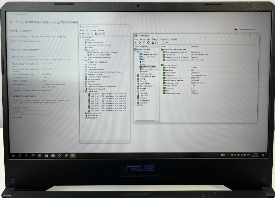 Ноутбук: ASUS TUF Gaming 120Hz Ryzen 7 3750H, GTX 1660Ti, 6Gb, 8Gb, SSD1TB. Київ - фото 8