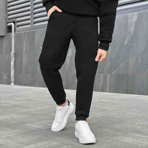 Чорний чоловічий спортивний костюм осінь/зима з капюшоном Pobedov Space Київ