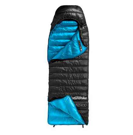 Спальний мішок із натуральним пухом Naturehike CW400 NH18C400-D M Чорно-блакитний Вінниця