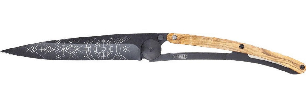 Универсальный Складной Нож с лазерной гравировкой Указатель викинга Deejo 