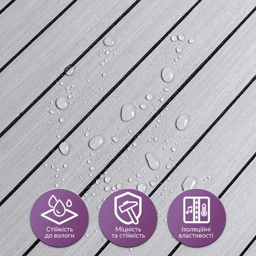 Покрытие виниловое самоклеющееся 3D рейки 600х600х2,8мм Кедр серебряный SW-00002198 Киев - изображение 4