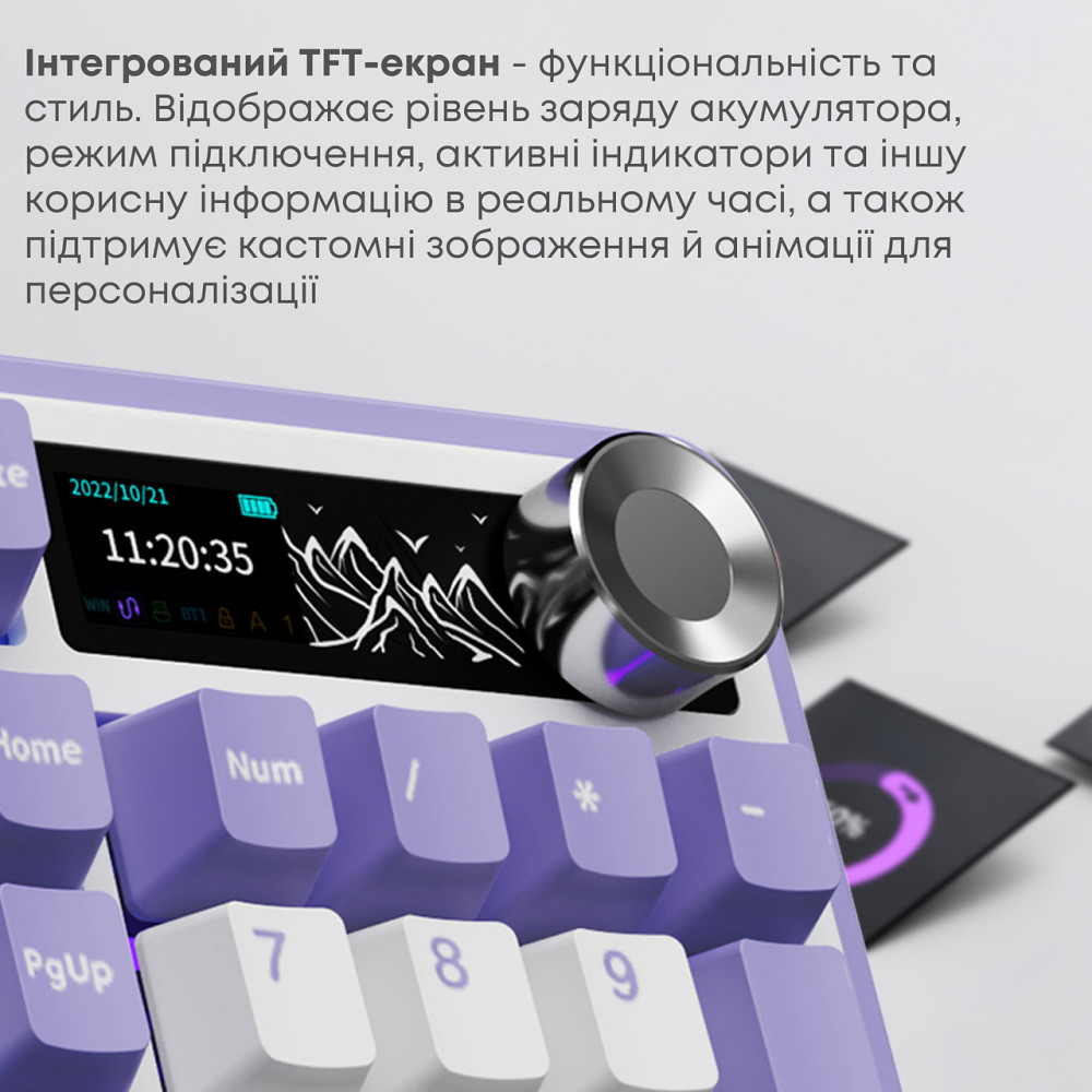 Клавіатура бездротова Ajazz AK980 V2 Maillard Switch White (AK980-V2-M-PWB) ( 21158 ) Харьков - изображение 10