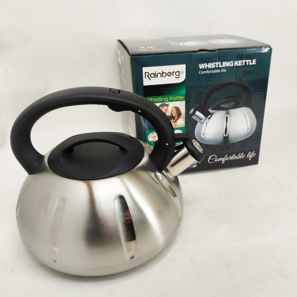 Обычный чайник со свистком, Чайник с удобным носиком для налива воды метталический газовый OL-66 Львов - изображение 2