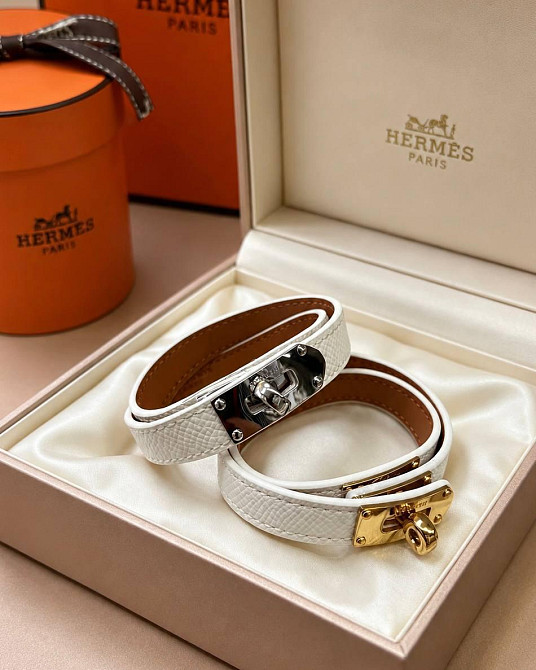 Кожаный браслет Hermes на два оборота черный | Наматывающийся браслет на руку | Браслет Hermes Одесса - изображение 8