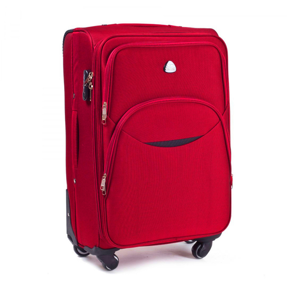 Чемодан тканевый WINGS 1708 средний 66 см красный с улыбкой 4 колеса Киев - изображение 5