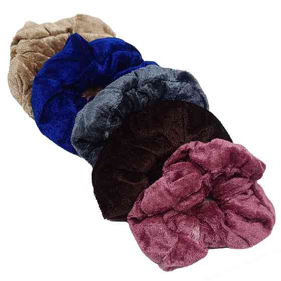 Дитячі резинки для волосся об'ємні 0304-214 велюрові 12 штук Вінниця