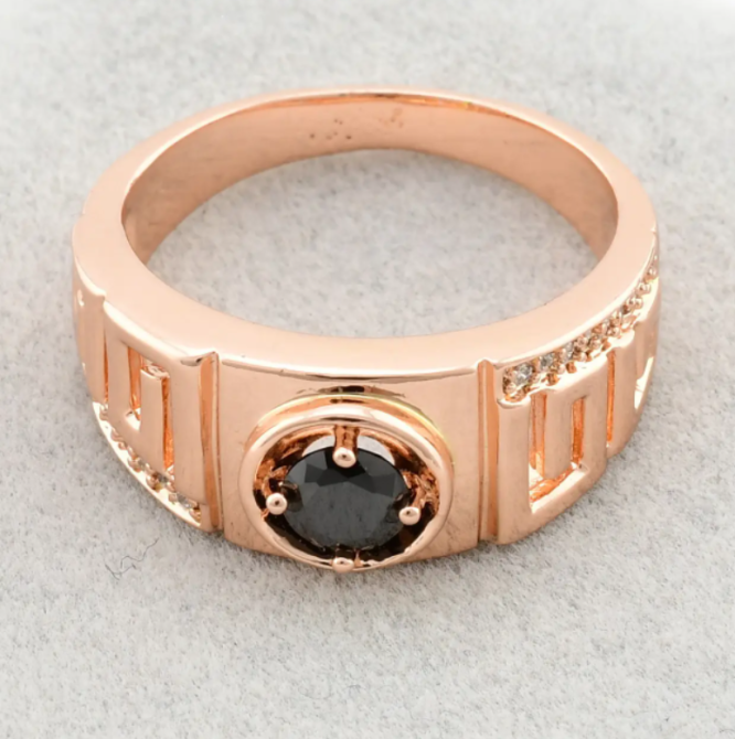 Печатка Xuping 11265 черные фианиты, позолота РО, ширина 9 мм, размер 20, вес 5,2 г, мужская Киев - изображение 3