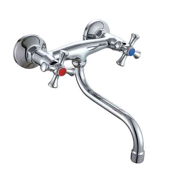 Смеситель для кухни WEZER VRL1210-12 настенный, двухвентильный, хром Киев