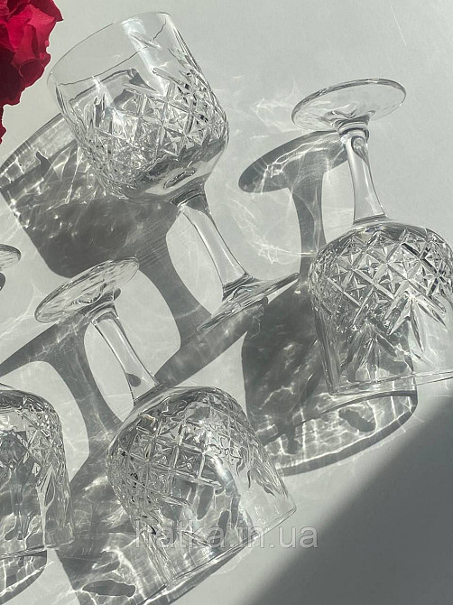 Набір келихів для вина коктейлю 6 шт "Амароне" 390 мл товсте скло прозоре Київ - фото 3