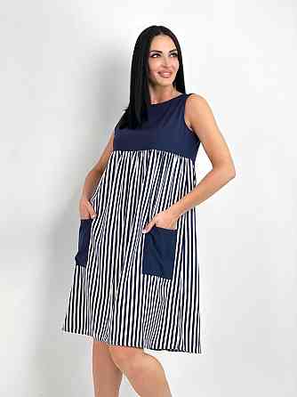 Сукня з завищеною талією "Band" оптом | Норма і батал | Розпродаж моделі Київ