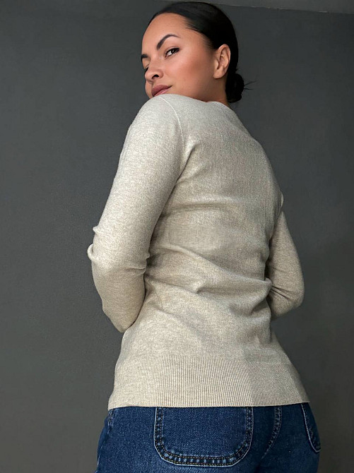 Светр жіночий A-N 2403 водолазка гольф базовий з круглим горлом, бежевий, one size Київ - фото 13