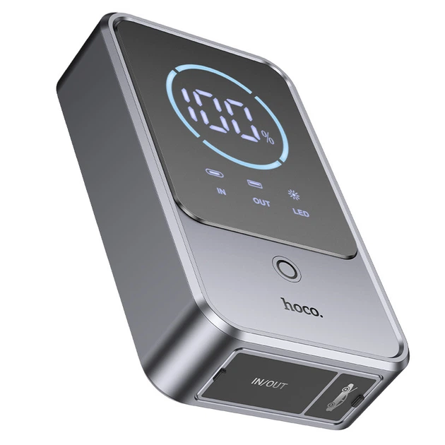 Пускозарядное устройство Hoco QS7 10000mAh повербанк и фонарик Серый Киев - изображение 5
