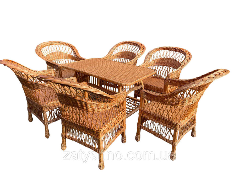 Меблі плетені 6 крісел і стіл великий Київ - фото 5