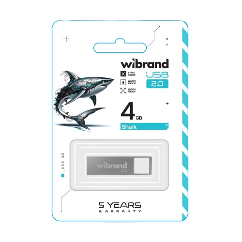 Флешка 4Гб USB 2.0 срібло Shark Wibrand Житомир