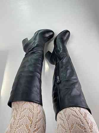 Stepter Модні чоботи зимові жіночі з натуральної шкіри на підборах чорні теплі р. 36, 38, 39 (6 Коломия