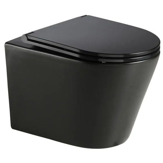 Унитаз подвесной Mixxus Premium Bevel-0301-R Black 515x355x365mm, система смыва RIMLESS (MP6471) Киев