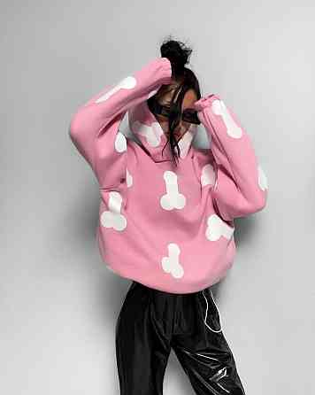 Женское теплое ОХУЕ*** худи оверсайз кроя на фиксаторах трехнитка на флисе Одесса