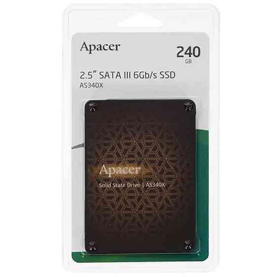 Накопичувач SSD Apacer AS340X 240GB 2.5" 7mm SATAIII 3D NAND Read/Write: 550/520 MB/sec Київ