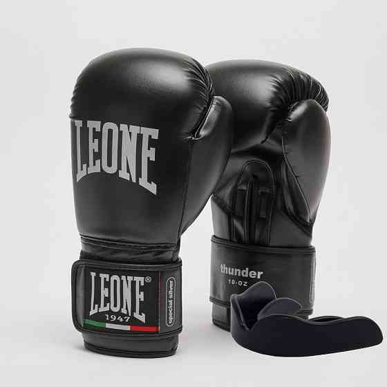 Боксерські рукавиці Leone GN383 THUNDER Black 14 унцій (капу в комплекті) Кам'янське