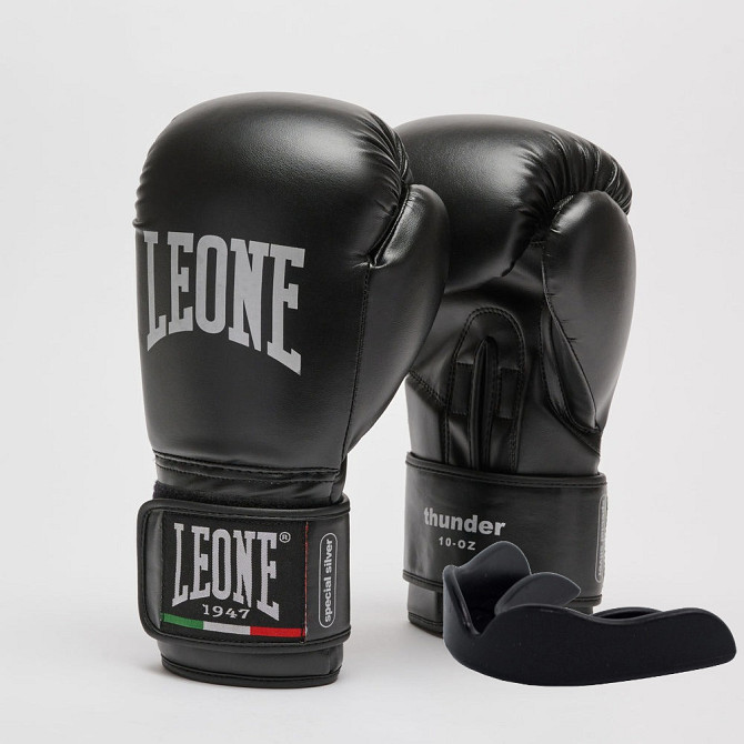 Боксерські рукавиці Leone GN383 THUNDER Black 14 унцій (капу в комплекті) Каменское - изображение 1