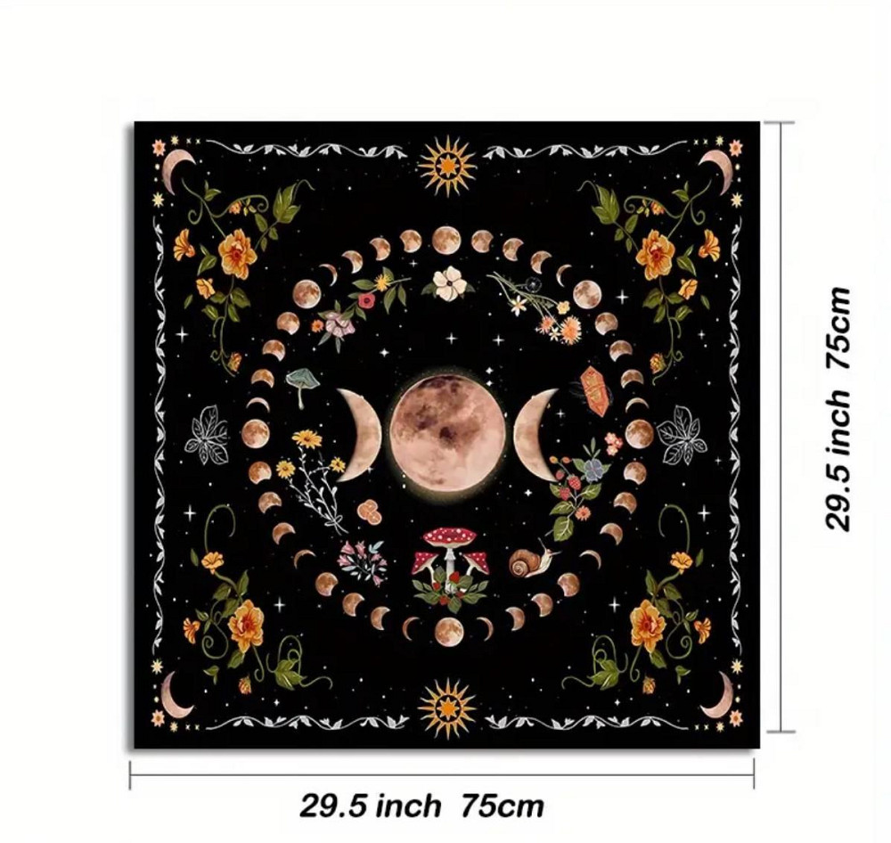 Алтарная скатерть для карт Таро и Рун. Скатерть для гадания 75*75 см. Скатерть 