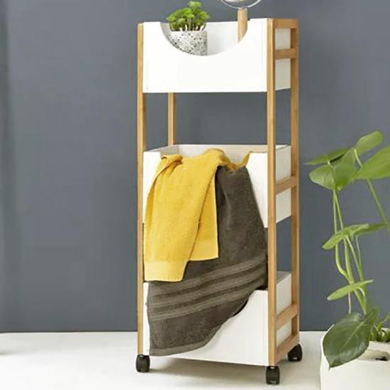 Етажерка для ванної на коліщатах "Дакертон" сієна-зефір Миколаїв - фото 1