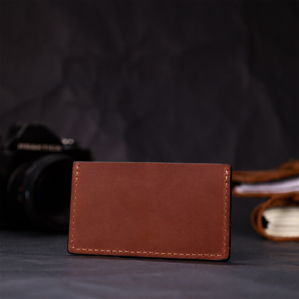 Зручний кард-кейс із натуральної шкіри GRANDE PELLE 11666 Коричневий Київ - фото 2