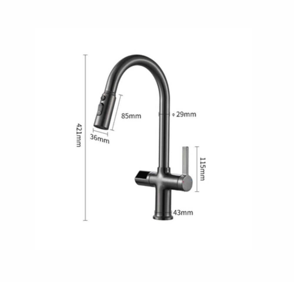 VALESO Кухонний змішувач з індикатором температури VALESO SX231B висувний Коломия - фото 5