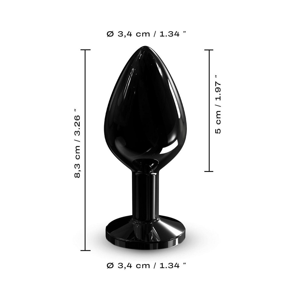 Металлическая анальная пробка с кристаллом Dorcel Diamond Plug Black M Sex Aura Киев - изображение 5