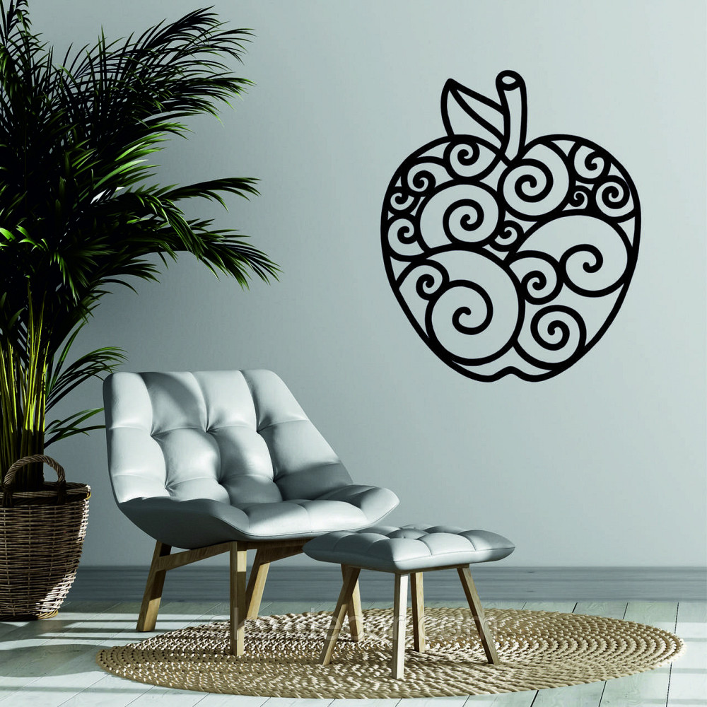 Декоративное настенное Панно «Яблоко» Декор на стену 110*92 см, Черный Киев - изображение 2