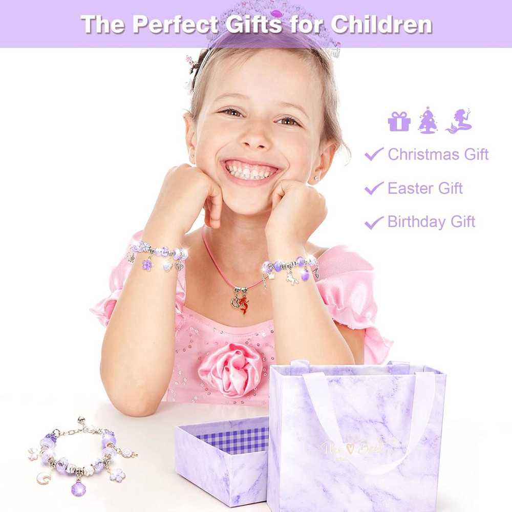 Дитячий набір для творчості для створення шарм браслетів і кольє. з намистин у подарунковій коробці  Запоріжжя - фото 2