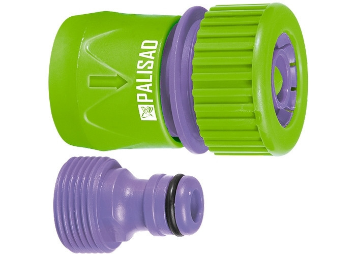 З'єднувач-адаптер пластмасовий, 3/4", зовнішня різьба, з'єднувач шланга 3/4" PALISAD Полтава - фото 1