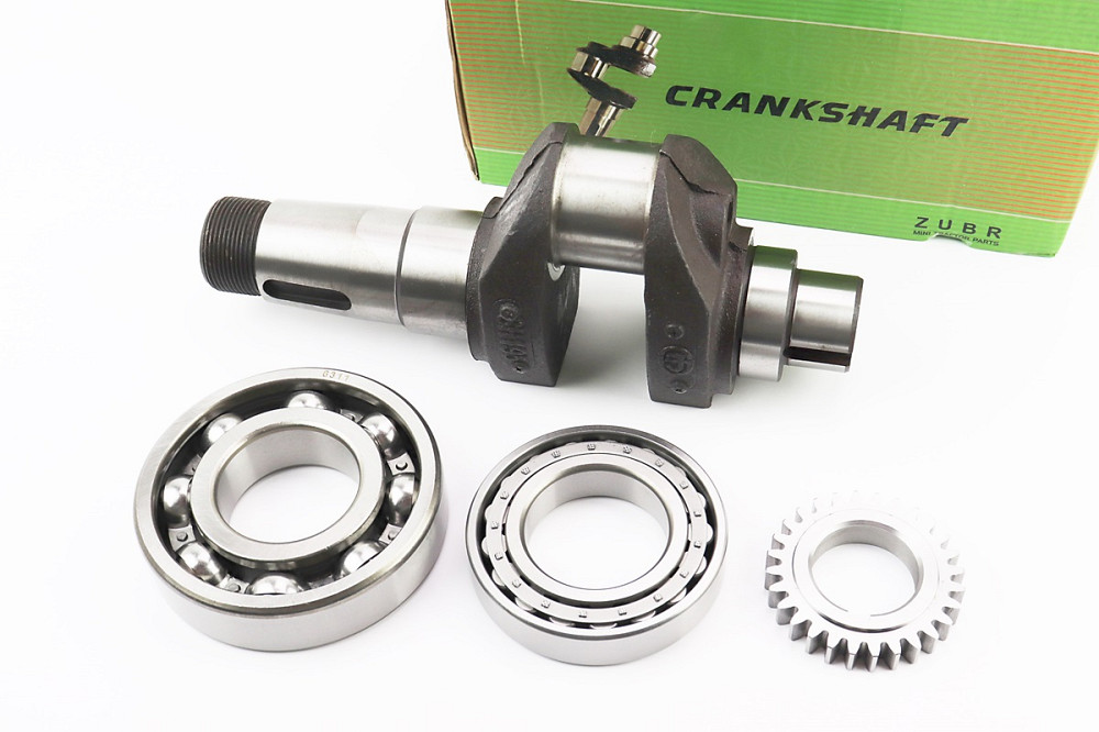 Колінвал R195NM (Dболта-М14x1,5, Dшейки-52mm, H-112mm) +підшипники+шестерня Бершадь - фото 1