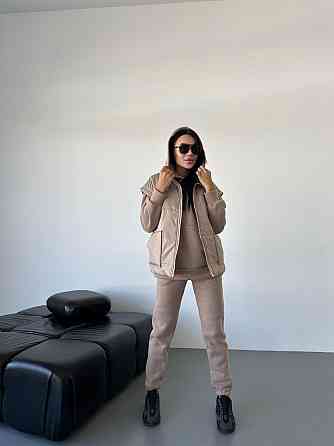 Женский теплый костюм тройка (жилетка+штаны+худи) Одесса