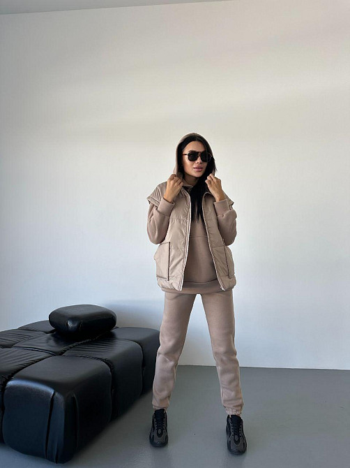 Женский теплый костюм тройка (жилетка+штаны+худи) Одесса - изображение 3