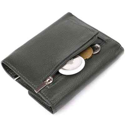 Гаманець ST Leather З натуральної шкіри Зелений (23074) Вінниця